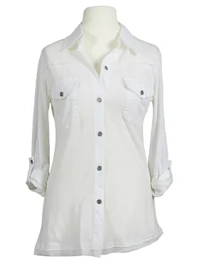 Bluse Baumwolle in  wei� von Shulamite made in Italy (Bild 1)