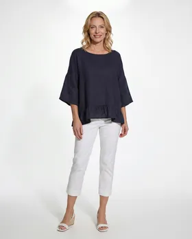 Blusenshirt Leinen in  blau von Puro Lino (Bild 3)