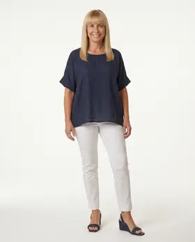 Blusenshirt Leinen in  blau von Puro Lino (Bild 4)