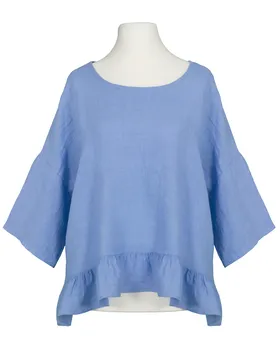 Blusenshirt Leinen in  hellblau von Puro Lino (Bild 1)