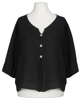 Blusenshirt Leinen in  schwarz von Made in Italy (Bild 1)