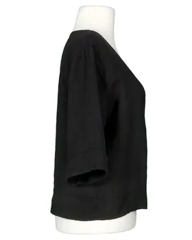 Blusenshirt Leinen in  schwarz von Made in Italy (Bild 2)