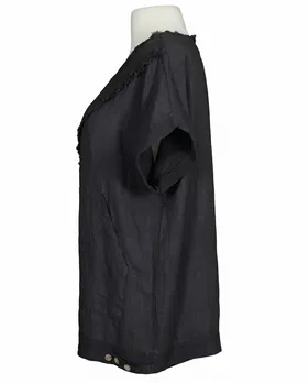 Blusenshirt Leinen in  schwarz von Made in Italy (Bild 3)
