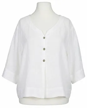 Blusenshirt Leinen in  wei� von Puro Lino (Bild 1)