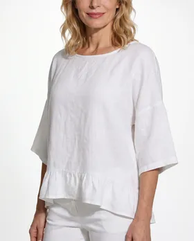Blusenshirt Leinen in  wei� von Puro Lino (Bild 3)