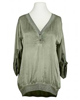 Blusenshirt mit Glanzgarn in  khaki von Spaziodonna (Bild 1)