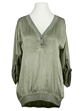Blusenshirt mit Glanzgarn in  khaki von Spaziodonna (Bild 1)