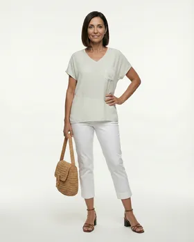 Blusenshirt mit Satin in  beige von Selected Touch (Bild 3)