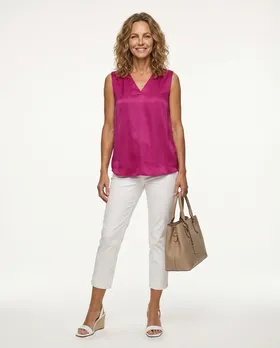 Blusenshirt mit Satin in  pink von Made in Italy (Bild 3)