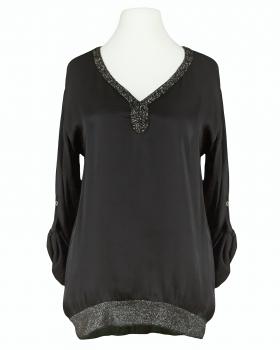 Blusenshirt mit Satin in  schwarz von Spaziodonna (Bild 1)