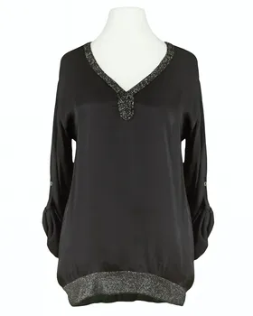 Blusenshirt mit Satin in  schwarz von Spaziodonna (Bild 1)