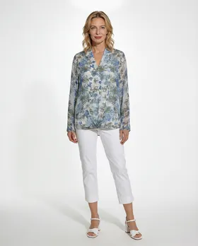 Blusenshirt mit Seide in  blau von Made in Italy (Bild 3)