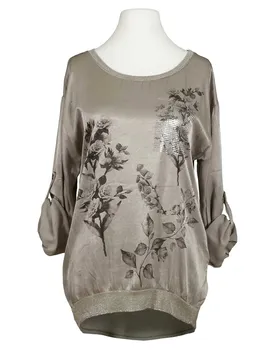 Blusenshirt mit Seide in  taupe von Spaziodonna (Bild 1)