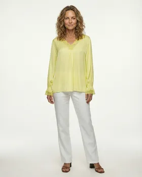 Blusenshirt mit Spitze in  gelb von Made in Italy (Bild 3)