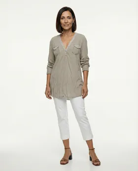 Blusenshirt Pailletten in  taupe von Spaziodonna (Bild 3)