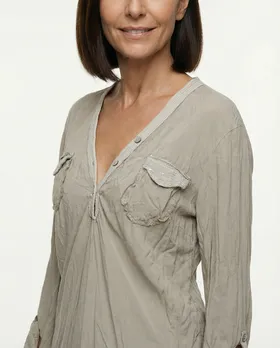 Blusenshirt Pailletten in  taupe von Spaziodonna (Bild 4)