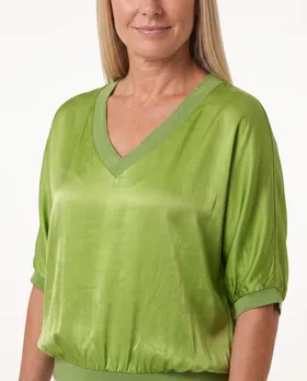 Blusenshirt Satin in  gr�n von Made in Italy (Bild 4)