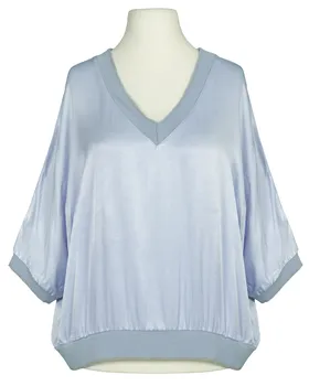 Blusenshirt Satin in  hellblau von Made in Italy (Bild 1)