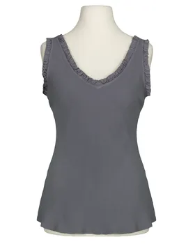 Blusentop mit R�schen in  grau von Made in Italy (Bild 1)