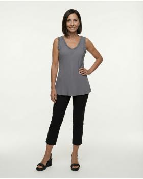 Blusentop mit R�schen in  grau von Made in Italy (Bild 2)