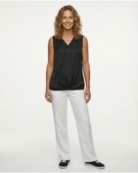 Blusentop mit Satin in  schwarz von New Collection (Bild 3)