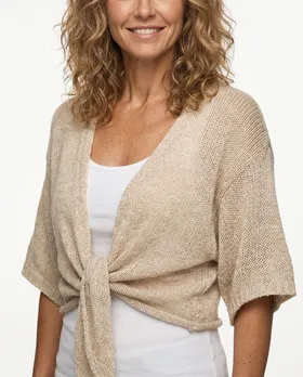 Bolero B�ndchengarn in  beige von Italia Moda (Bild 4)