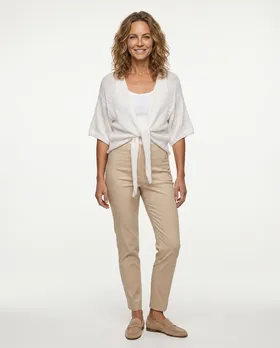Bolero B�ndchengarn in  ecru von Italia Moda (Bild 3)