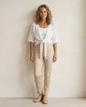 Bolero B�ndchengarn in  ecru von Italia Moda (Bild 5)