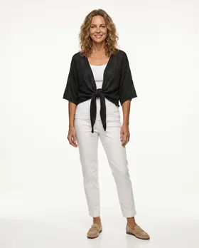 Bolero B�ndchengarn in  schwarz von Italia Moda (Bild 3)