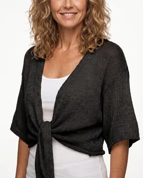 Bolero B�ndchengarn in  schwarz von Italia Moda (Bild 4)