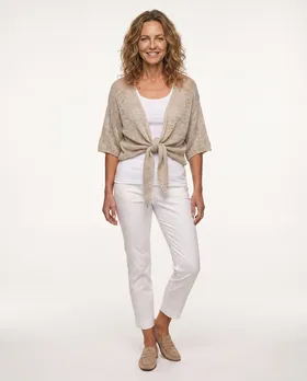 Bolero B�ndchengarn in  taupe von Italia Moda (Bild 3)