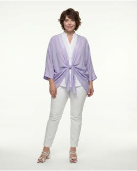 Bolero Jacke Blusenstil in  lila von H. Trend (Bild 3)