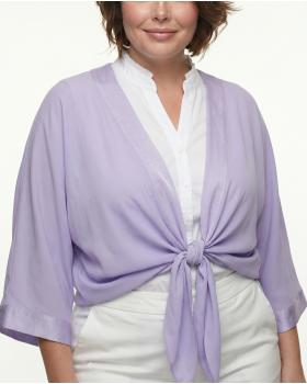 Bolero Jacke Blusenstil in  lila von H. Trend (Bild 4)