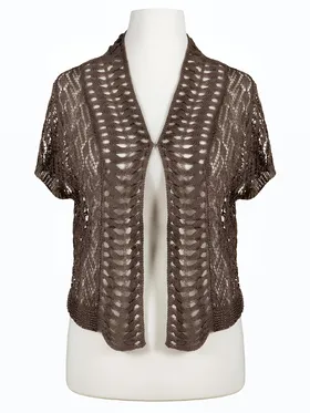 Bolero mit Ajourmuster in  braun von Exquisss Paris (Bild 1)