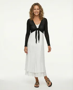 Bolero Viskosestrick in  schwarz von fashion made in italy (Bild 3)