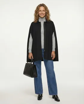 Cape Jacke in  schwarz von Made in Italy (Bild 3)