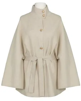 Cape mit Bindeg�rtel in  beige von  (Bild 1)