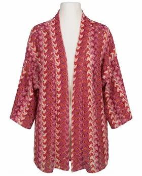 Cardigan Ajourmuster in  pink von Selected Touch (Bild 1)