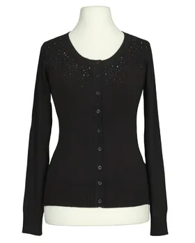 Cardigan mit Schmucksteinen in  schwarz von Made in Italy (Bild 1)