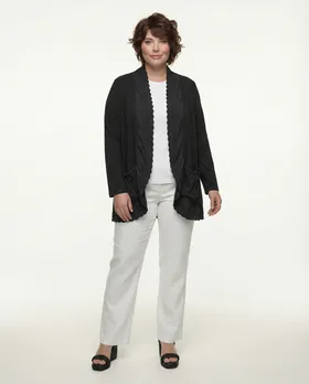 Cardigan mit Spitze in  schwarz von Diana (Bild 4)