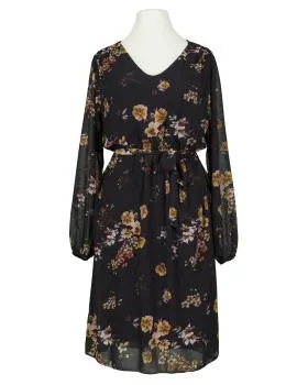 Chiffon Bl�tenkleid in  schwarz von Made in Italy (Bild 1)