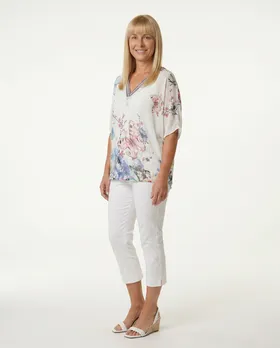 Chiffon Bluse 2-tlg. in  wei� von Spaziodonna (Bild 3)