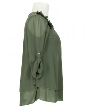 Chiffon Bluse Lagenlook in  oliv von New Collection (Bild 2)