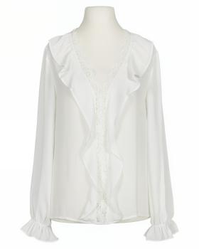 Chiffon Blusenshirt mit Volant in  weiss von Lamiar (Bild 1)