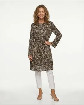 Chiffon Kleid Leoprint in  schwarz von Montan (Bild 5)