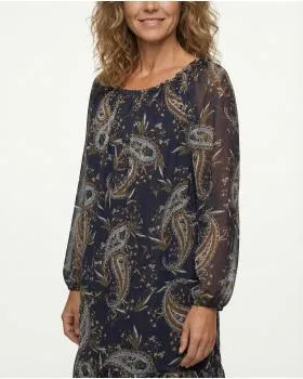 Chiffon Kleid Paisley in  blau von Diana (Bild 3)