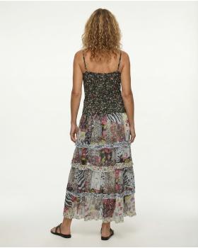 Chiffon Maxikleid in  schwarz von Made in Italy (Bild 4)