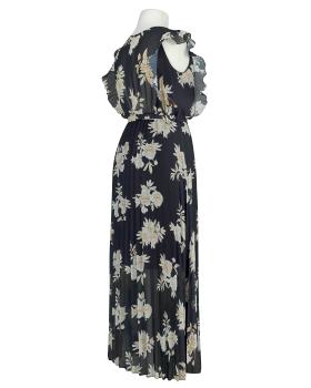 Chiffon Maxikleid mit Plissee in  schwarz von Made in Italy (Bild 2)