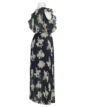 Chiffon Maxikleid mit Plissee in  schwarz von Made in Italy (Bild 2)