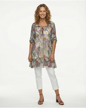 Chiffon Tunika floral in  grau von A. de Zarina (Bild 3)